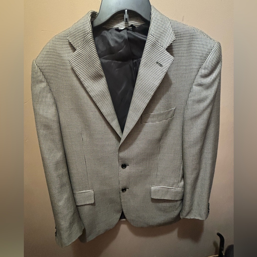 Roberto zanieri houndstooth‎ black and cream blazer jacket made in Italy ptp 22”